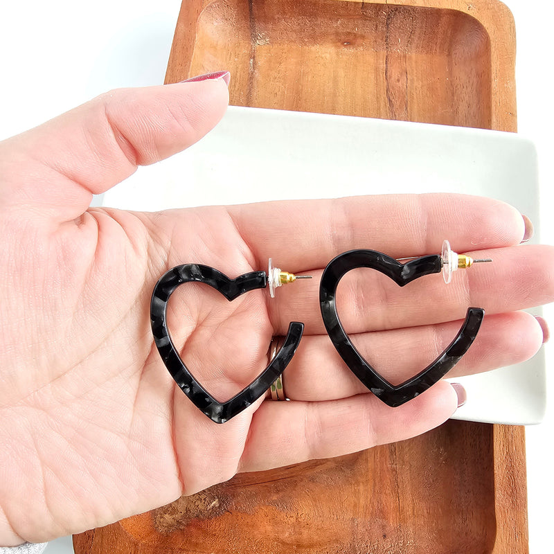 Heart Hoops - Black