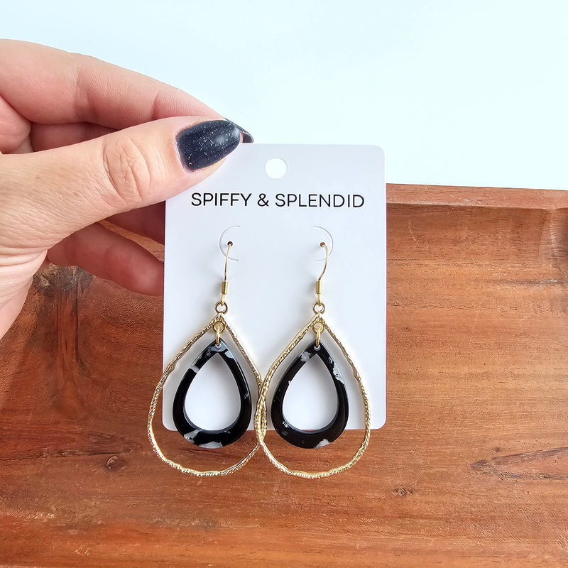 Savannah Earrings - Onyx Black