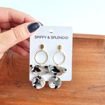 Wren Earrings - Ivory & Slate