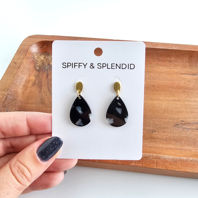 Leah Earrings - Onyx Black