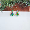 Christmas Tree Studs - Green Sparkle