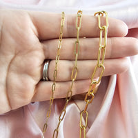 Luxe Gold Delicate Paper Clip Chain - 18"