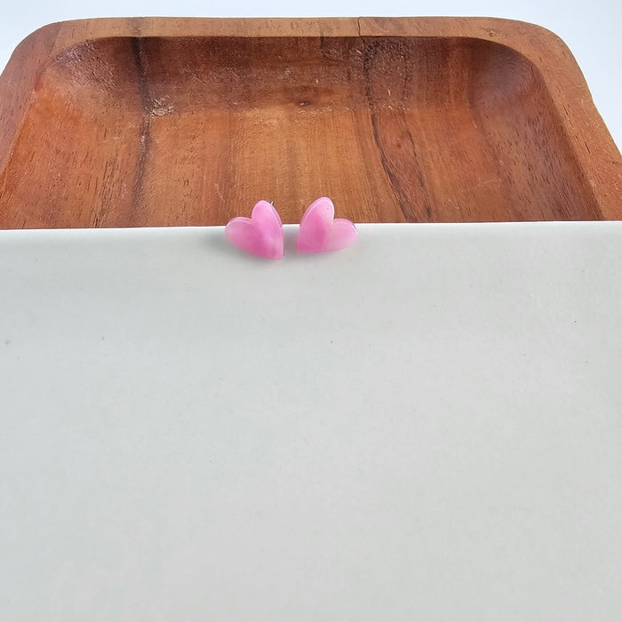 Hand Drawn Heart Studs - Bubblegum Bliss