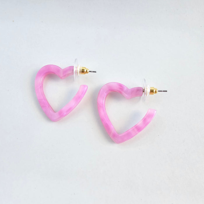 Mini Heart Hoops - Bubblegum Bliss