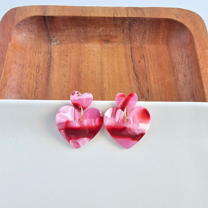 Darling Heart Earrings - Strawberry Fizz