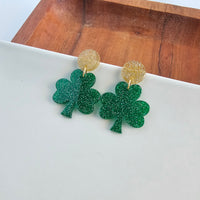 Lucky Charm Earrings - Green Glitter