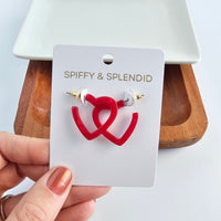 Mini Heart Hoops - Red