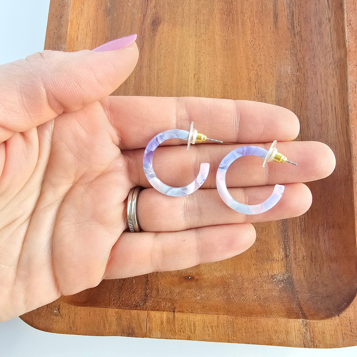 Cam Mini Hoops - Pastel Prism