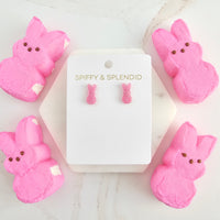 Glitter Bunny Studs - Pink