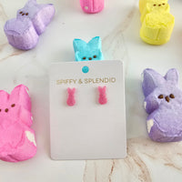 Glitter Bunny Studs - Pink