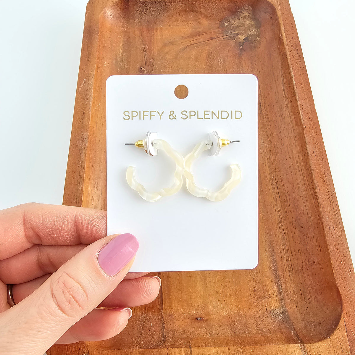 Posey Mini Hoops - Ivory