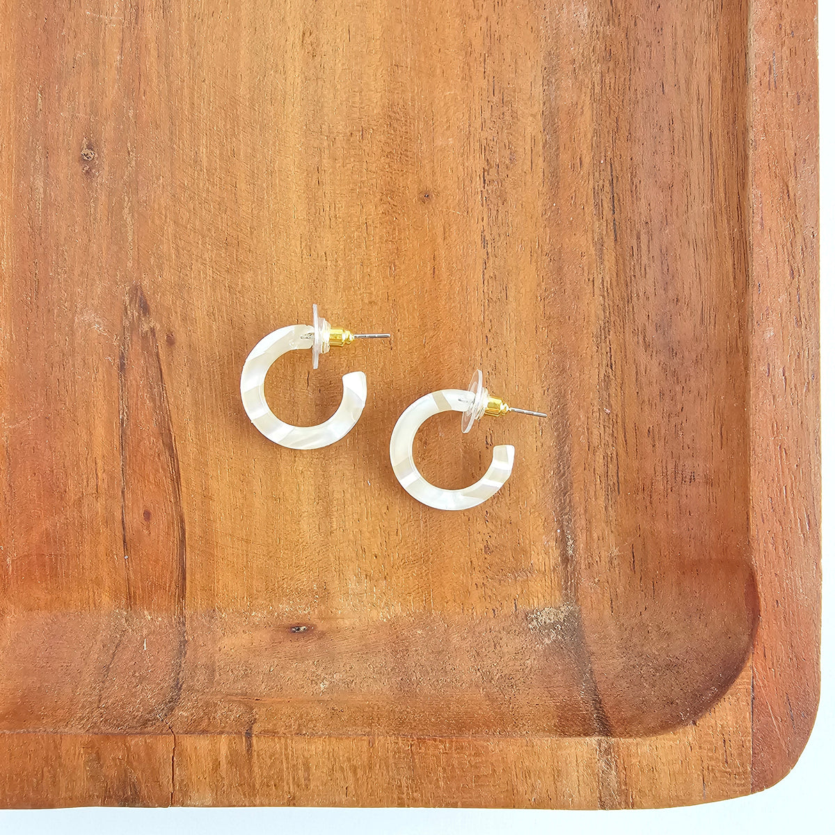 Micro Cam Mini Hoops - Ivory
