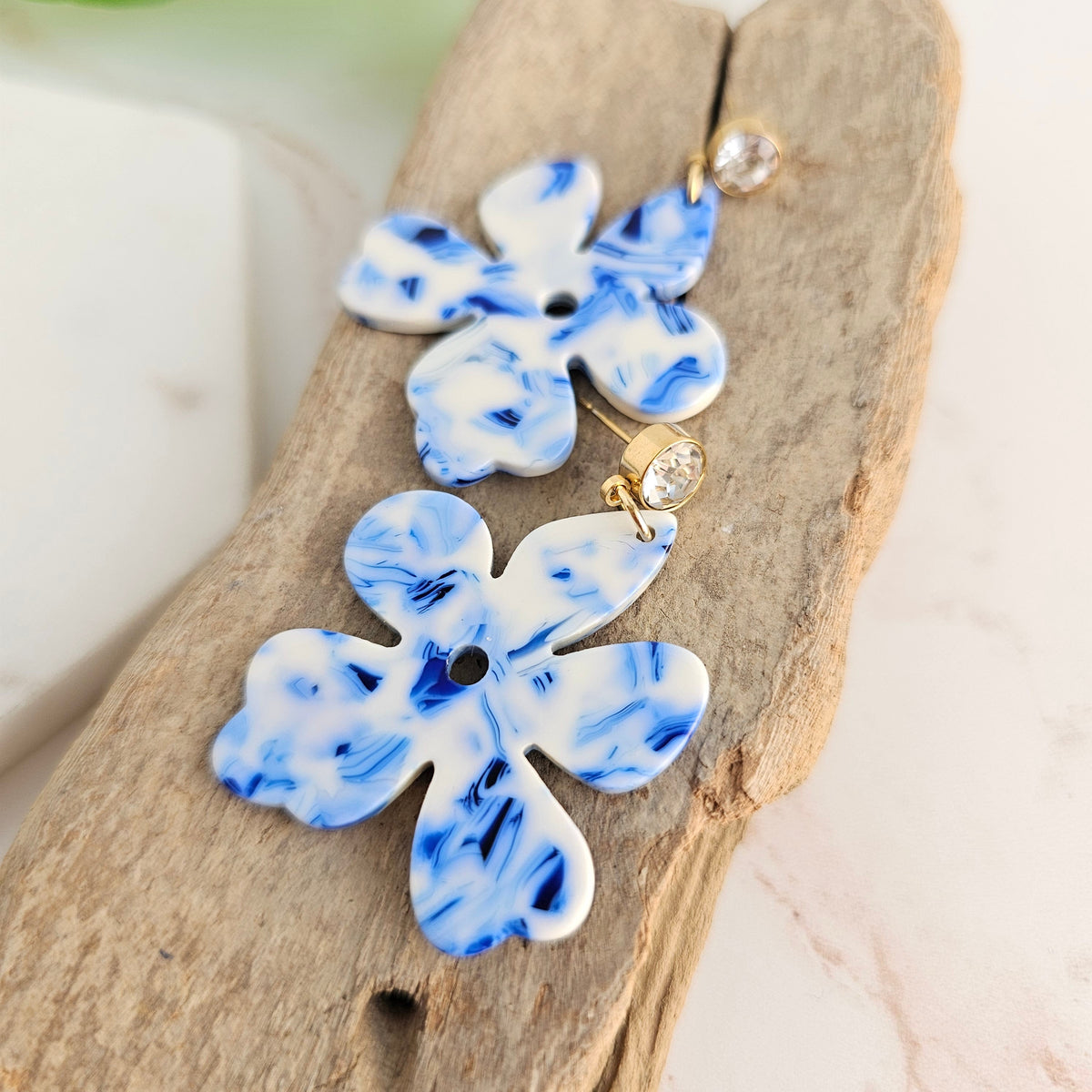 Petunia Earrings - Greek Goddess Blue