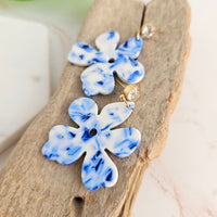 Petunia Earrings - Greek Goddess Blue