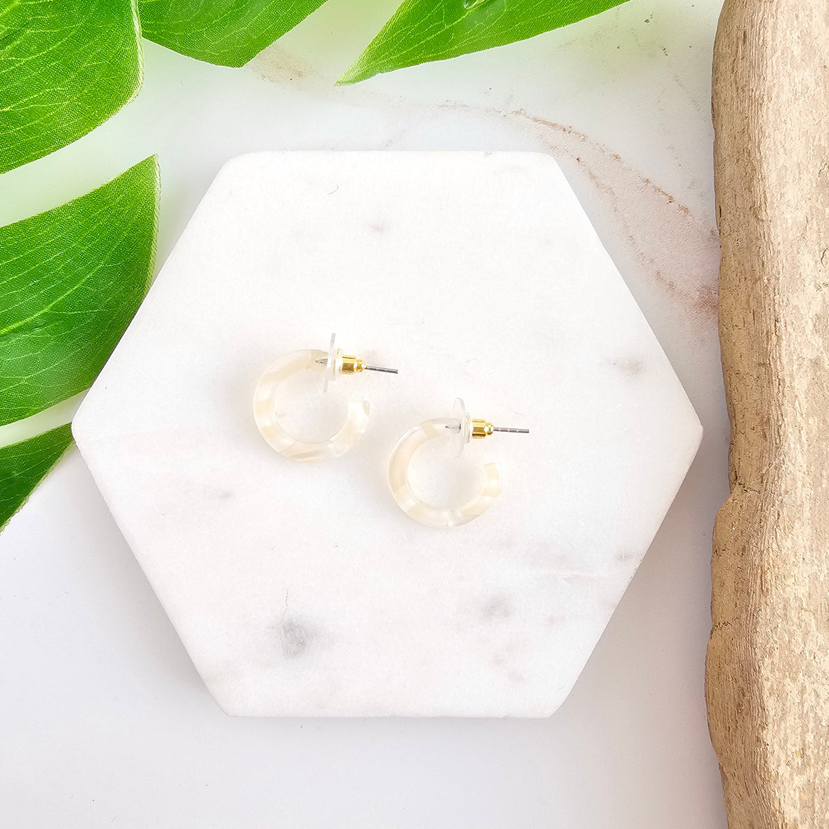 Micro Cam Mini Hoops - Ivory
