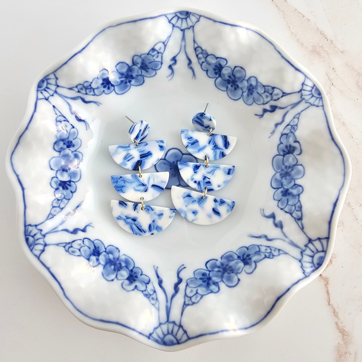 Kennedy Earrings - Greek Goddess Blue