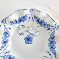 Flora Mini Hoops - Greek Goddess Blue