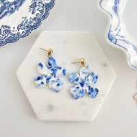 Petunia Earrings - Greek Goddess Blue