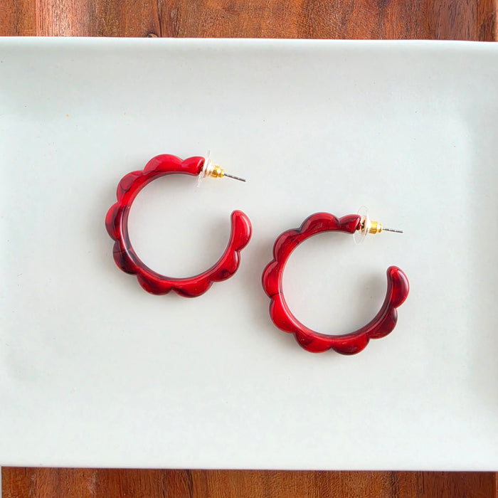 Scarlett Hoops - Crimson Red