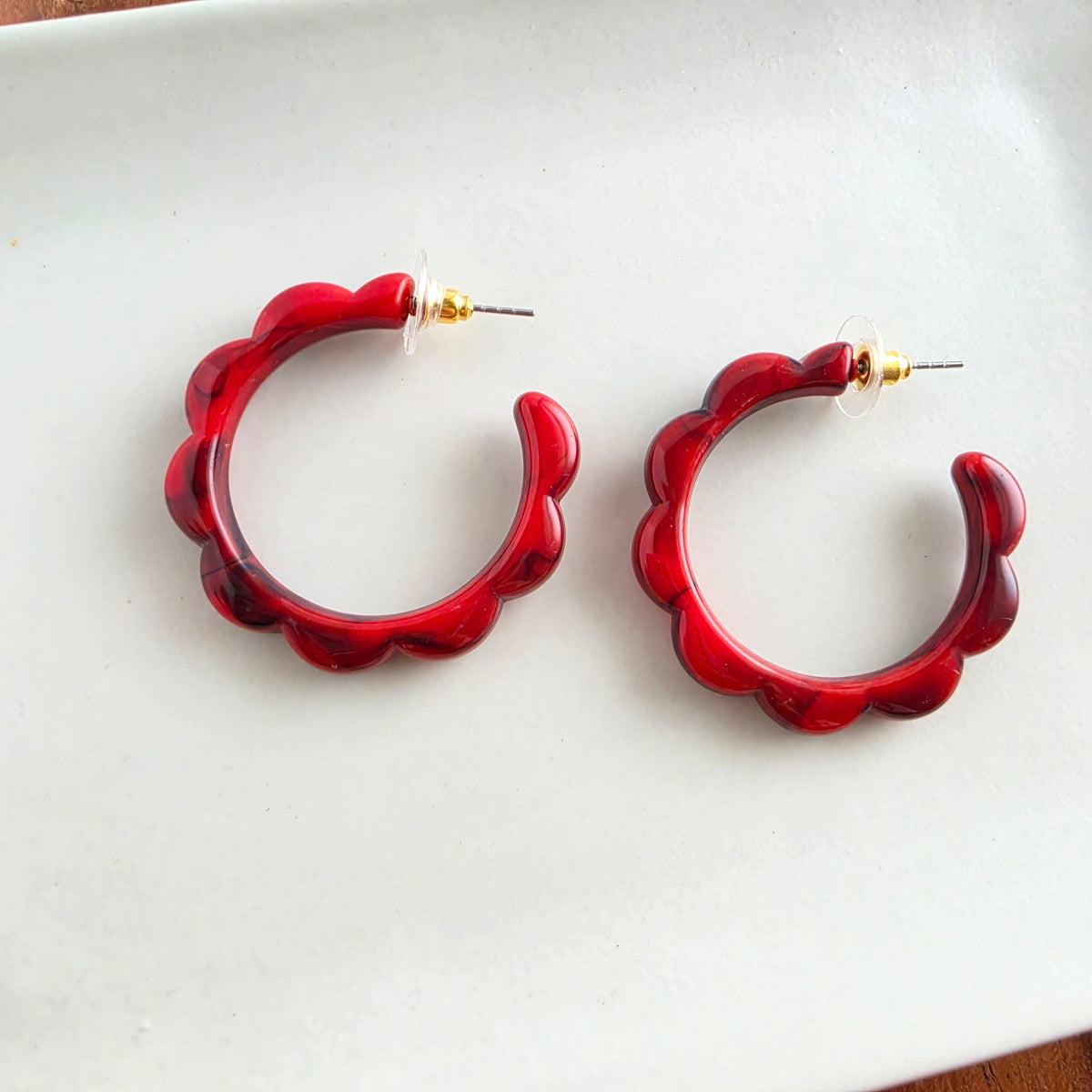 Scarlett Hoops - Crimson Red