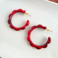 Scarlett Hoops - Crimson Red