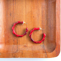 Scarlett Hoops - Crimson Red
