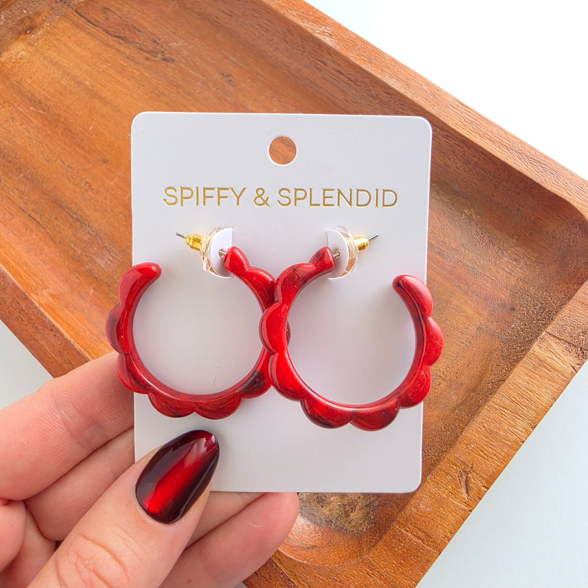 Scarlett Hoops - Crimson Red