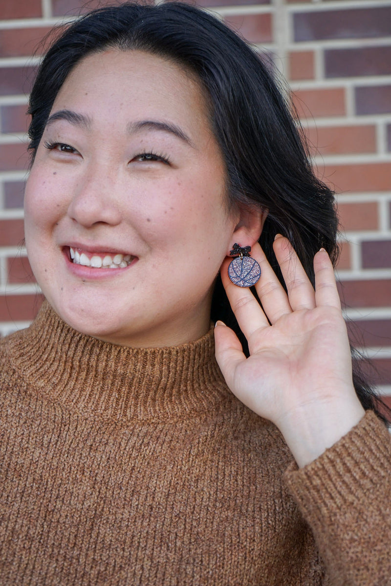 Bow Basketball Earrings