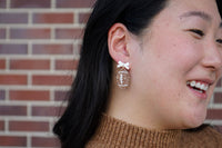 Bow Football Earrings