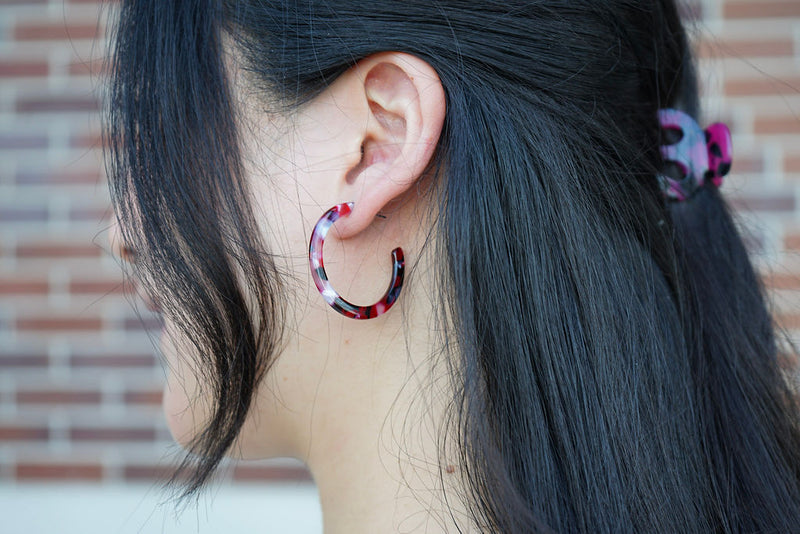 Camy Hoops - Burgundy