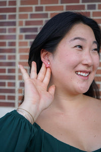 Christmas Light Studs - Red Shimmer