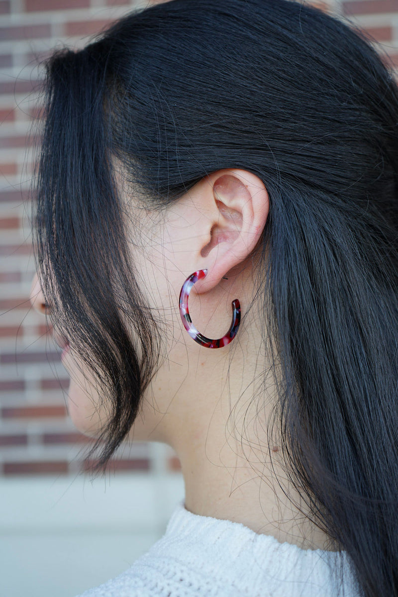 Camy Hoops - Burgundy