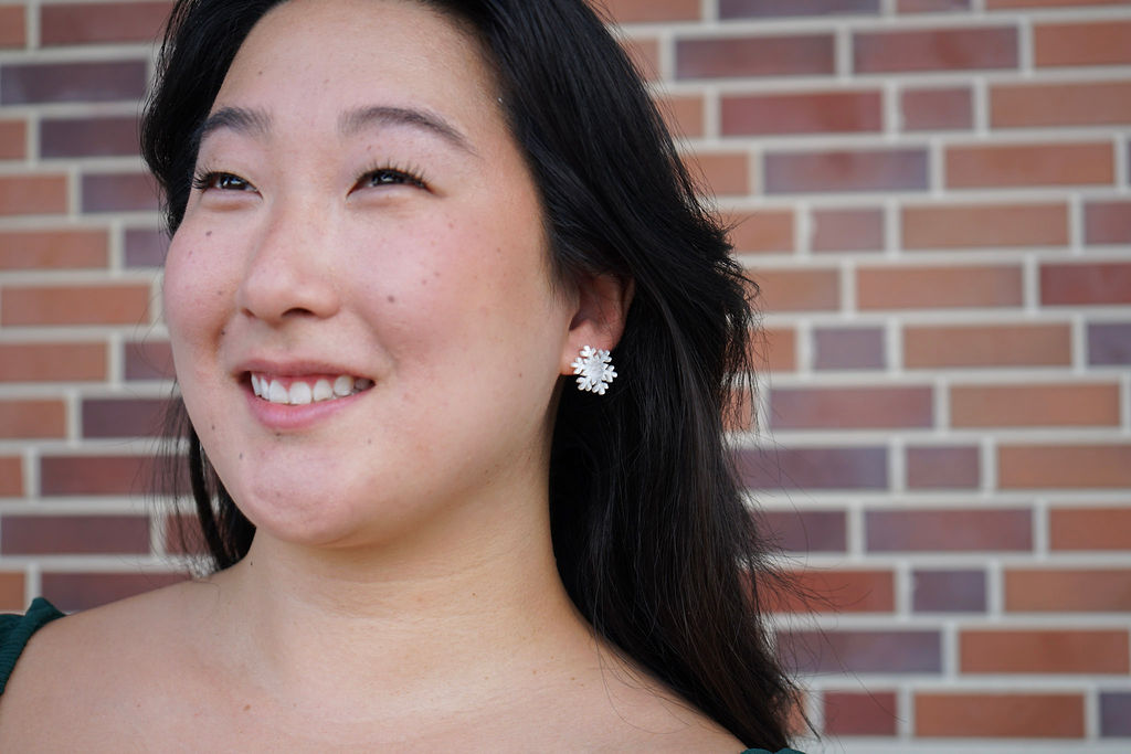 Snowflake Studs - White Shimmer