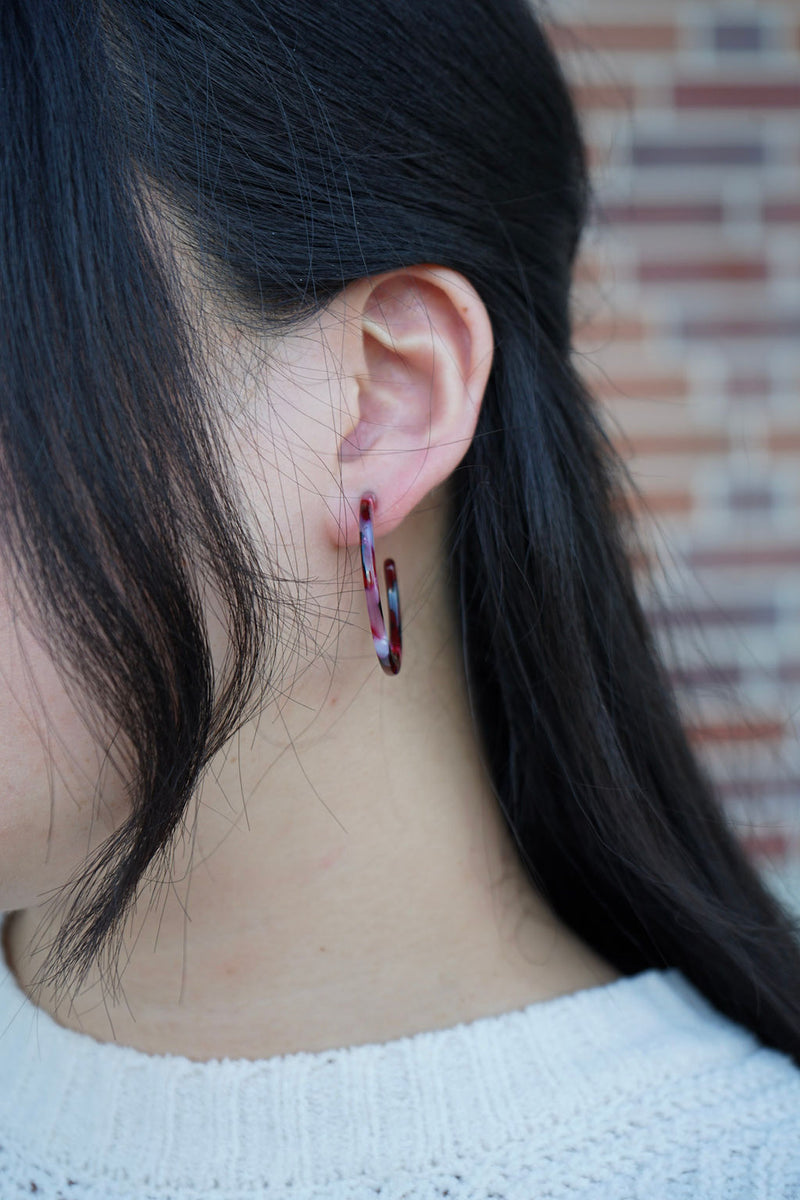 Camy Hoops - Burgundy
