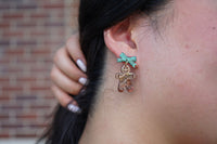 Bow Gingerbread Earrings - Green Shimmer