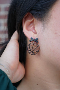 Bow Basketball Earrings
