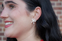 Bow Studs - White Shimmer