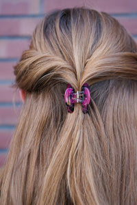 Claire Hair Claw Trio - Blue Tortoise, Snow Tortoise, and Fuchsia Tortoise
