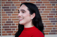 Bow Studs - White Shimmer