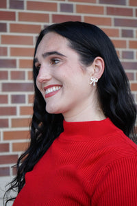 Bow Studs - White Shimmer