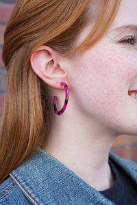 Camy Hoops - Fuchsia Tortoise
