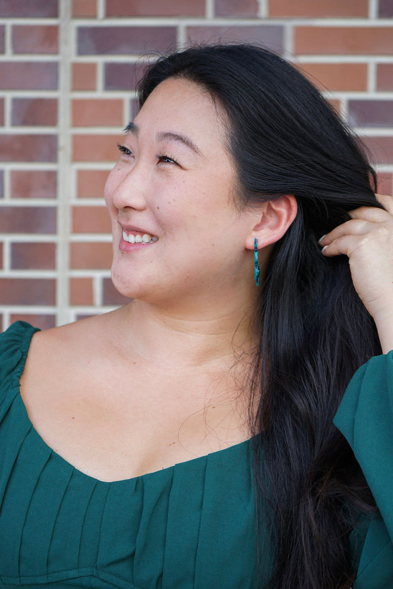 Christmas Tree Hoops - Dark Green