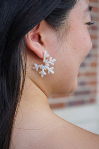 Snowflake Hoops - Cream