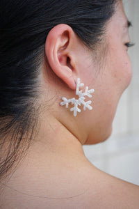 Snowflake Hoops - Cream