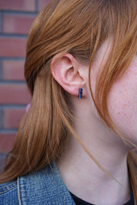 Mini Bella Bar Studs - Navy