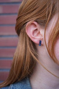Mini Bella Bar Studs - Navy