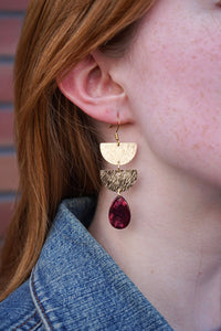 Aria Earrings - Maroon