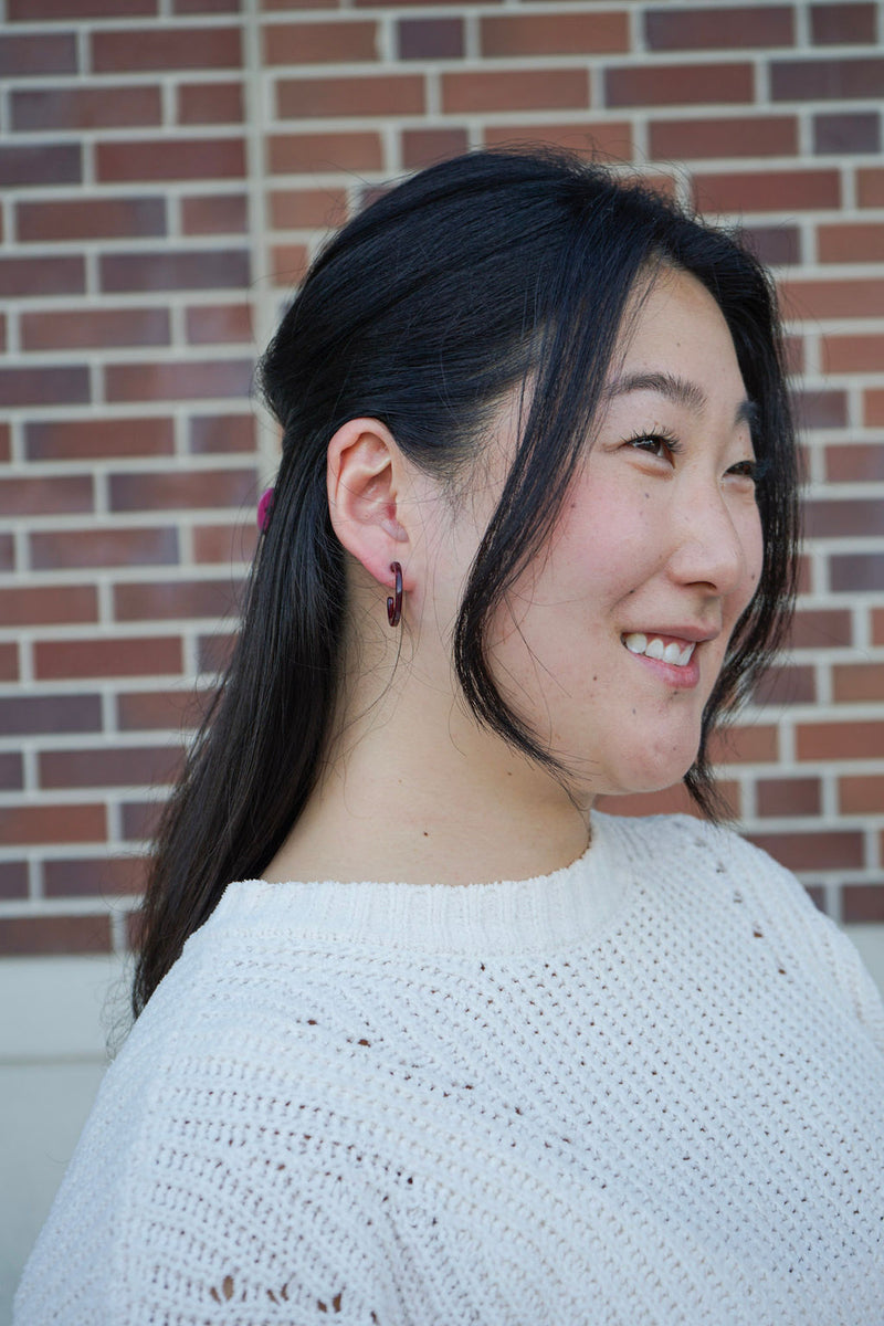 Cam Mini Hoops - Maroon