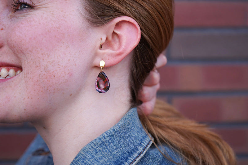 Leah Earrings - Burgundy