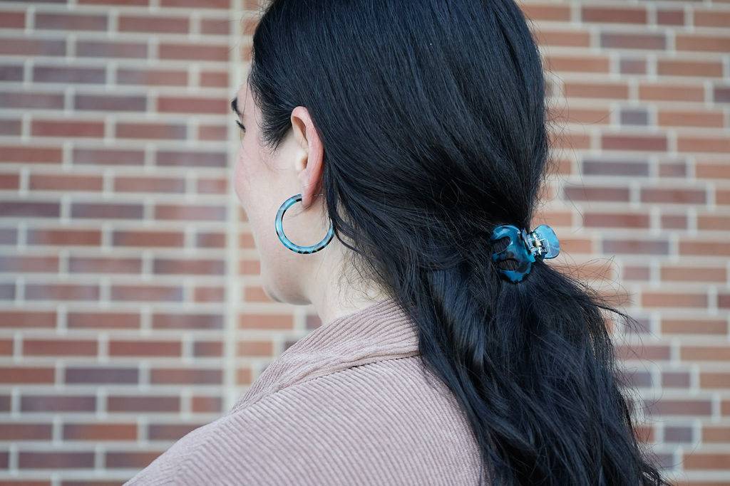 Claire Hair Claw Trio - Blue Tortoise, Snow Tortoise, and Fuchsia Tortoise